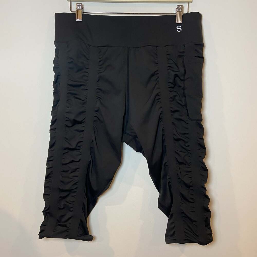 Skinnify Resistance Capri Leggings Workout Black XXXL